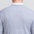 High Quality Cheap Custom T Shirt Collar Grey Color Knitwear Sweater For Mens